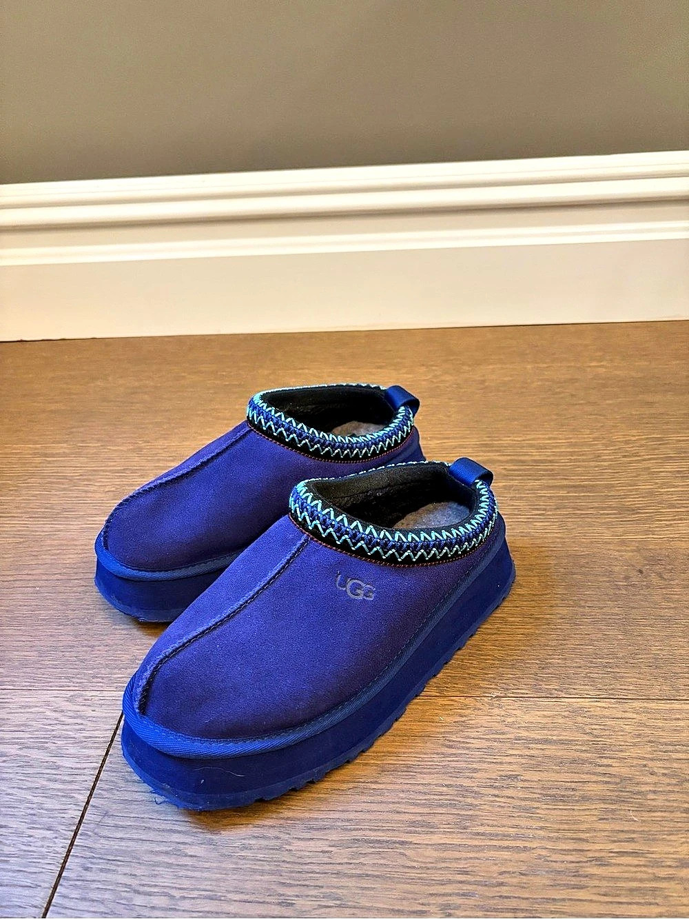 UGG Tazz II Leather Slip On Clog - Cobalt Blue - Women's US 7
